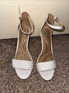 Apt. 9 White Braided Ankle-Strap Heels